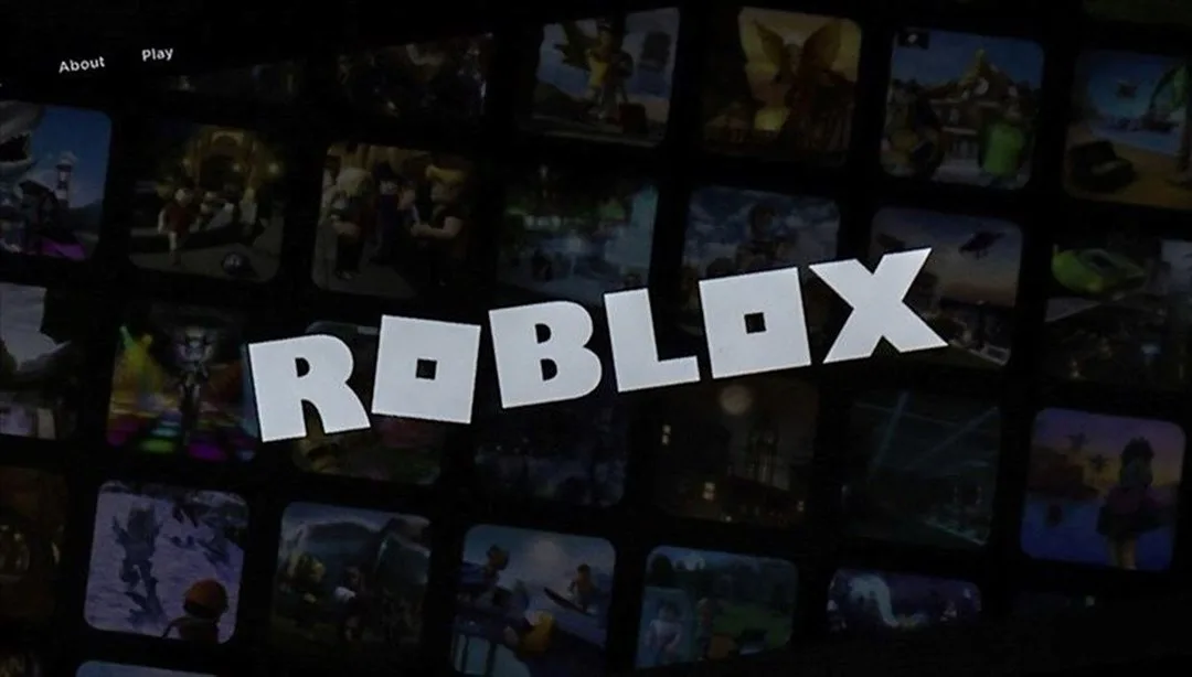 Roblox logosu ve yaş doğrulama simgelerini çağrıştıran grafikler