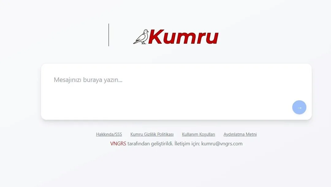 Yerli yapay zeka 'Kumru' tanıtımını simgeleyen görsel, teknoloji ve yazılım temalı kompozisyon