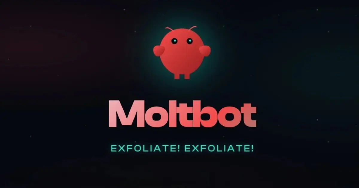 Moltbot yapay zekasını simgeleyen soyut teknoloji ve bağlantı görseli