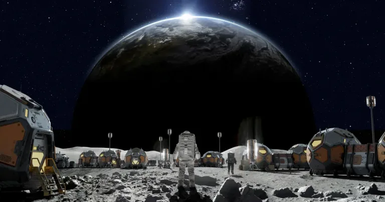 NASA’nın değişen planına ilişkin Ay yüzeyinde üs kurulacağını belirten haber başlığı görseli