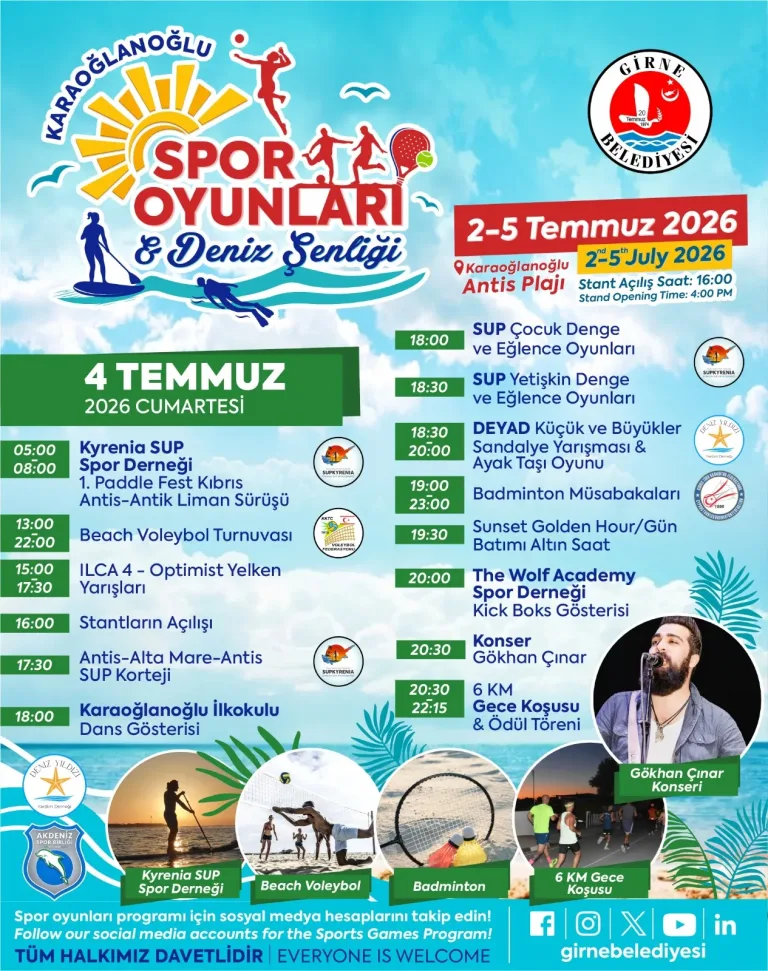 Karaoğlanoğlu Spor Oyunları ve Deniz Şenliği duyurusu afişi veya etkinlik görseli
