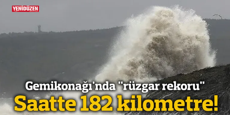 Gemikonağı'nda saatte 182 km hızla esen kuvvetli rüzgar ve dalga etkisini yansıtan görüntü