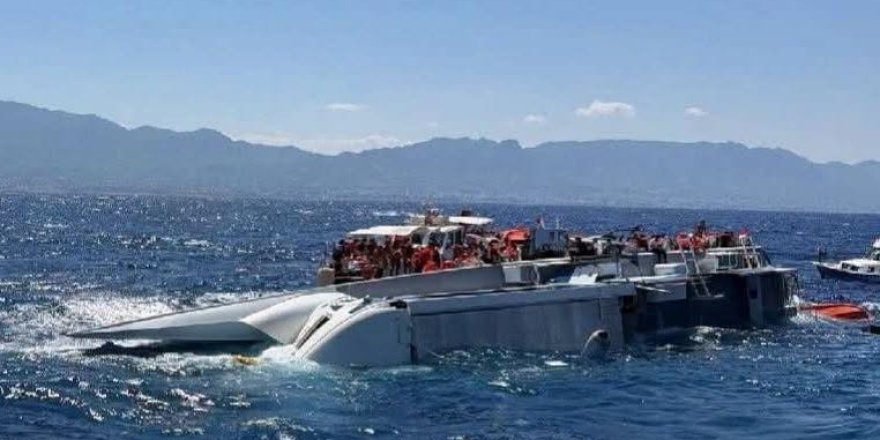 Omonia kulübü veya temsilcileri Girne’deki gemi faciası için dayanışma açıklaması yaparken