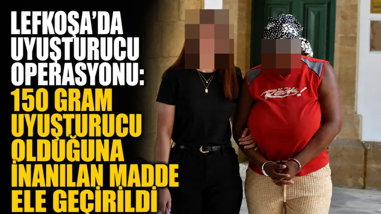 Lefkoşa’da ele geçirilen yaklaşık 150 gram uyuşturucuya ilişkin operasyon sonrası deliller ve yetkililer