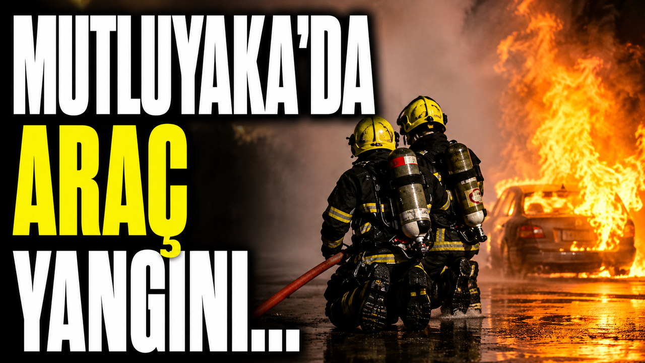 Mutluyaka'da yanan bir aracın küle dönmüş görüntüsü, çevrede itfaiye ve müdahale izleri olabilir