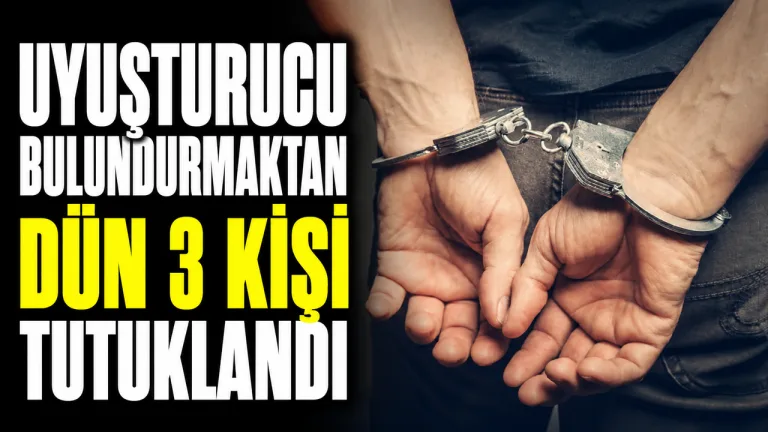 Uyuşturucu bulundurmaktan tutuklanan üç kişinin adliyeye sevk anı