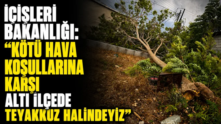 İçişleri Bakanlığı uyarısı metni ve Türkiye haritası üzerinde altı ilçede teyakkuz işareti