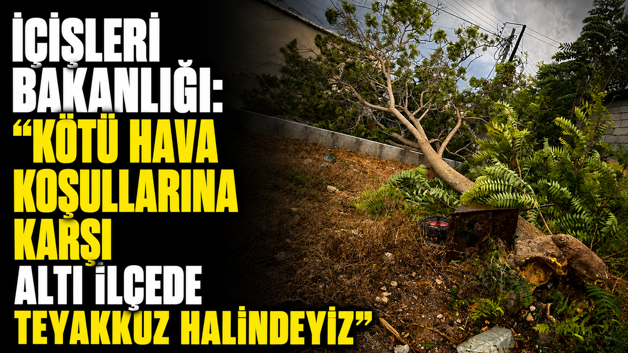 İçişleri Bakanlığı uyarısı metni ve Türkiye haritası üzerinde altı ilçede teyakkuz işareti