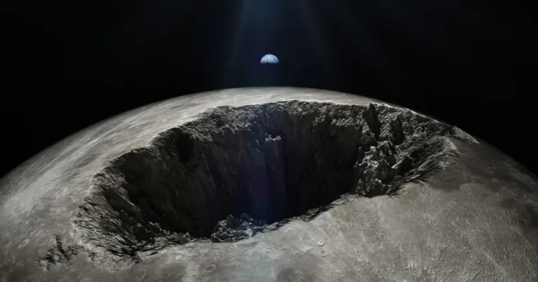 SpaceX roketinin Ay yüzeyine çarpacağı haberine ilişkin görsel, gece uzay temalı kompozisyon