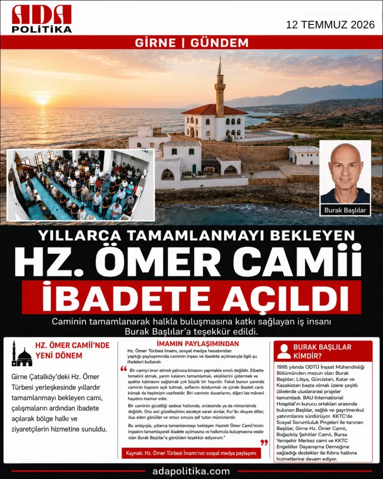 Yıllarca Tamamlanmayı Bekleyen Hazreti Ömer Camii İbadete Açıldı