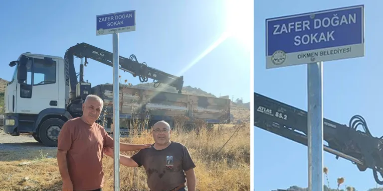 Zafer Doğan’ın adını taşıyan sokakta yürüyüşe açık kaldırım ve sokak tabelası