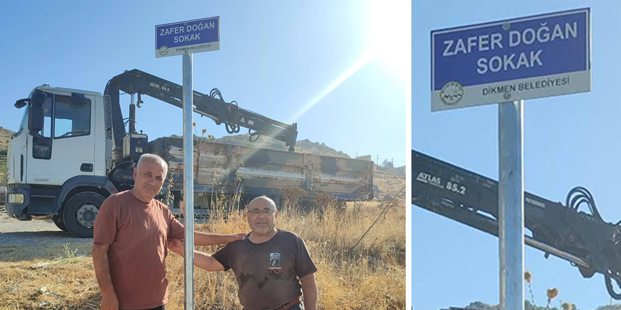 Zafer Doğan’ın adını taşıyan sokakta yürüyüşe açık kaldırım ve sokak tabelası