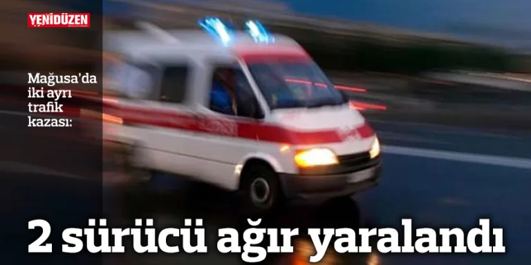 Kazada ağır yaralanan iki sürücü için olay yerinde sağlık ve kurtarma çalışmaları
