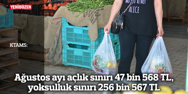 KTAMS logosu ve açlık ile yoksulluk sınırlarını gösteren bilgilendirici metin panosu