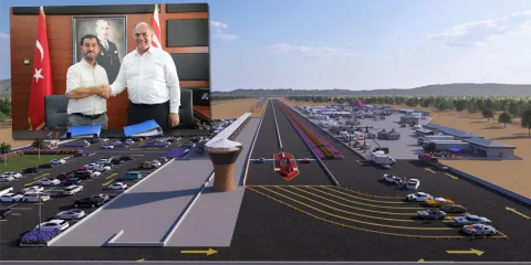 Heyecan Park drag pisti asfalt ihalesi için imza töreninden genel görünüm