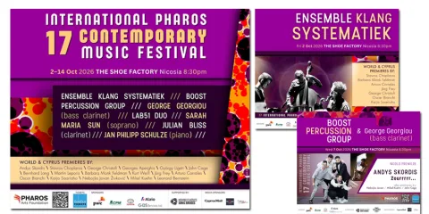 17. Uluslararası Pharos Çağdaş Müzik Festivali duyuru görseli — 4 konserlik program, 2 Ekim başlangıcı