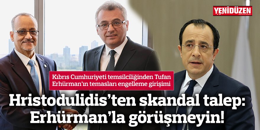 Başlık: Hristodulidis’in Erhürman’la görüşülmemesi çağrısını vurgulayan haber görseli