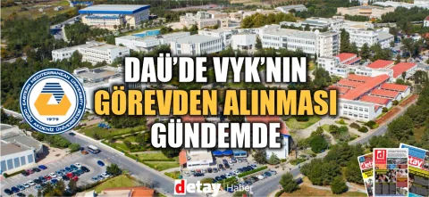 DAÜ VYK Başkanı konuşurken ifadeye yer veren fotoğraf için kısa açıklama.