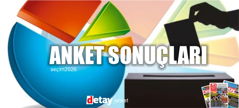 Anket sonuçlarını ve parti logolarını gösteren görsel tasarım