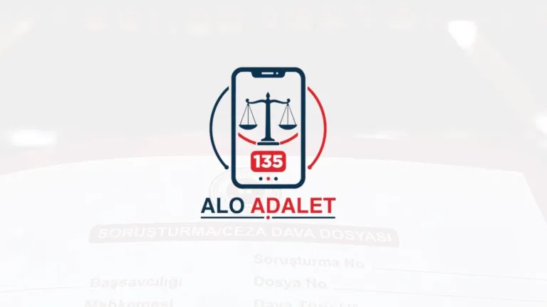 135 Alo Adalet Hattı logosu veya tanıtım görseli, kısa iletişim bilgilerini vurgulayan düzenleme