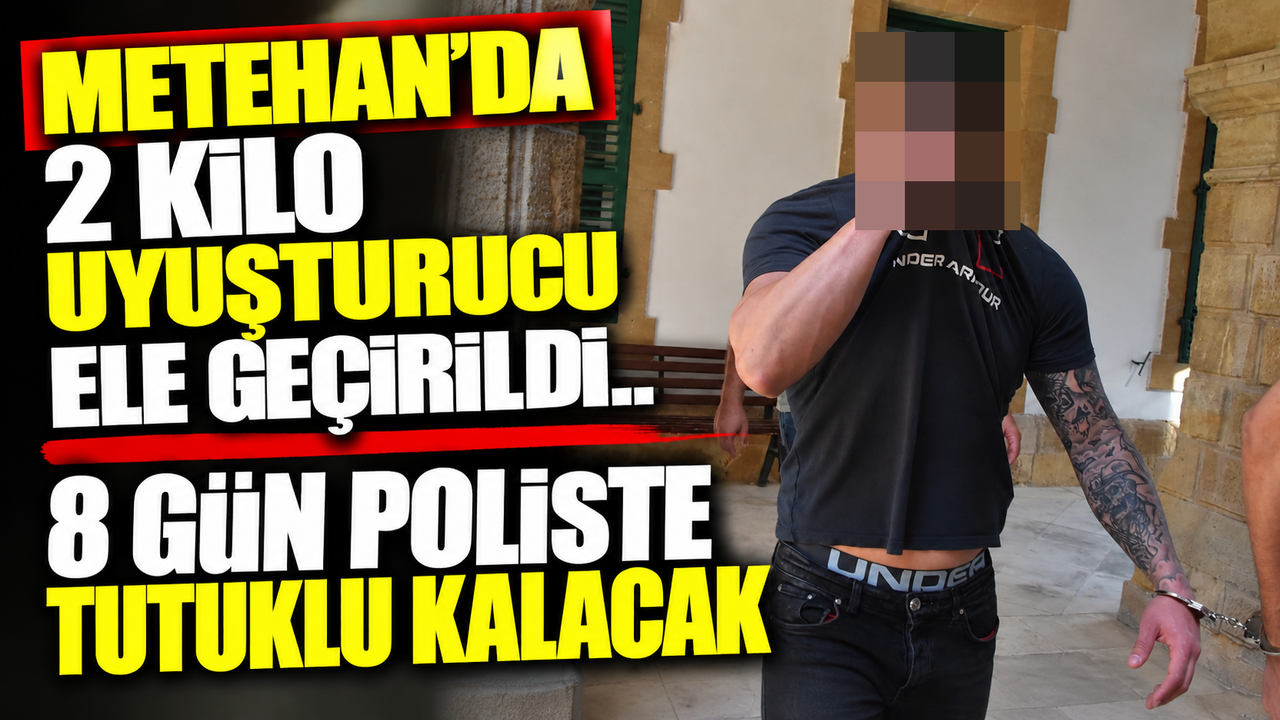 Metehan’da ele geçirilen paketlere konulmuş 2 kilo uyuşturucu maddeler ve polis şeridi