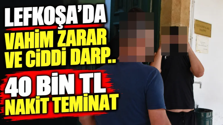 Lefkoşa'da meydana gelen olaylara ilişkin ciddi zarar ve yaralanmaları gösteren sahne