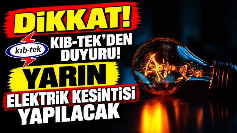 Yarın planlanan elektrik kesintisiyle ilgili uyarı ve bilgi içeren haber görseli.