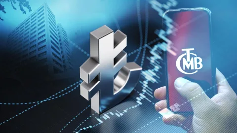 Merkez Bankası logosu ve ekonomi haberleri ile faiz kararı metni içeren düzenlenmiş kompozisyon