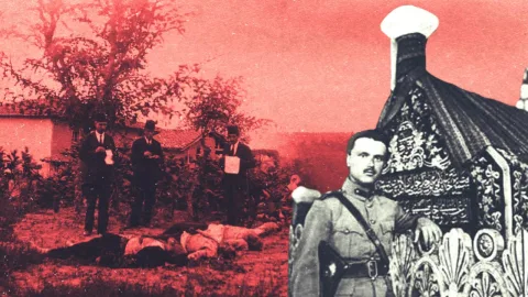 Bursa'da 11 Eylül 1922 tarihli olayları anımsatan tarihi sahne veya kent görüntüsü