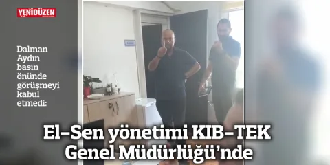 El-Sen yönetimi KIB-TEK Genel Müdürlüğü binası önünde