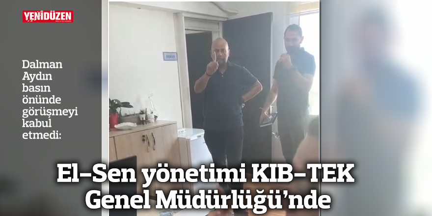 El-Sen yönetimi KIB-TEK Genel Müdürlüğü binası önünde