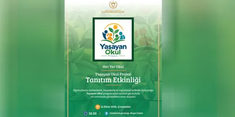 Cumhurbaşkanlığı Eğitim Birimi’nin ‘Yaşayan Okul Projesi’ tanıtımına ilişkin etkinlik sahnesi