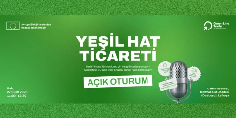 EU One Stop Shop etkinliğinde Yeşil Hat ticareti konulu açık oturum afişi veya tanıtım görseli