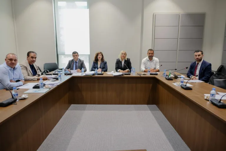 Meclis komitesinde yasa değişikliklerini görüşen yetkililer ve temsilciler oturuyor