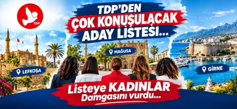 TDP’nin milletvekili aday listesinde kadın adayların öne çıktığını vurgulayan görsel