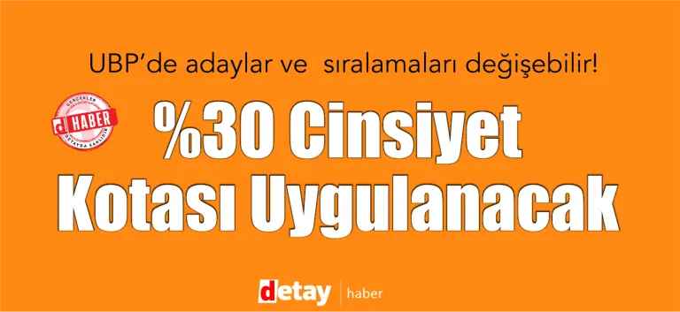 UBP'nin 50 adayından yalnızca 9'unun kadın olduğunu vurgulayan haber görseli için kısa açıklama