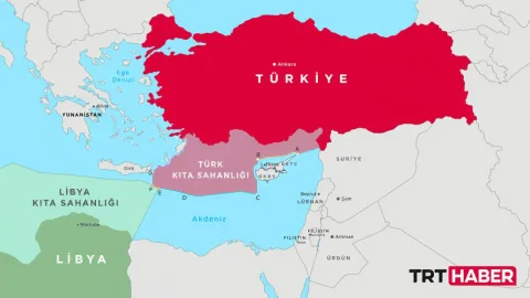 Türkiye ile Libya arasında imzalanan deniz yetki anlaşmasının deniz sınırları ve enerji kaynakları üzerindeki etkilerini gösteren harita veya iki liderin el sıkışmasını yansıtan görsel