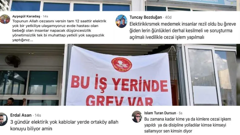 Vatandaşlar El-Sen’e yönelik tepki gösterirken kalabalık bir grup ve pankartlar görülüyor