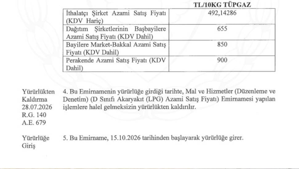 Tüp gaz fiyatlarına 85 TL zam yapıldığı ilan edildi