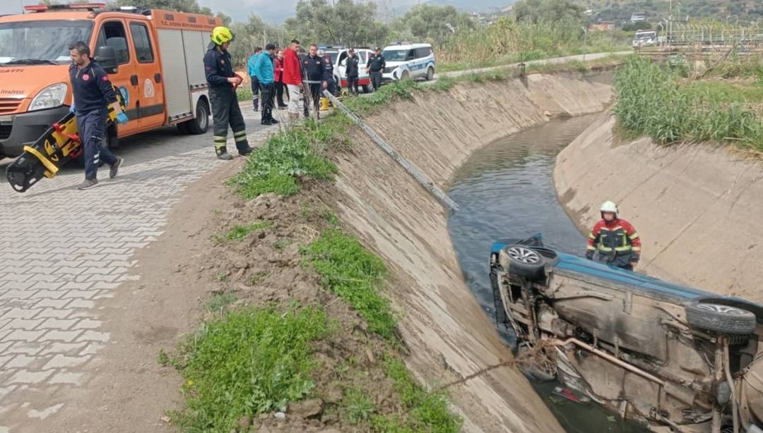 Otomobil sulama kanalına uçtu – Son Dakika Türkiye Haberleri