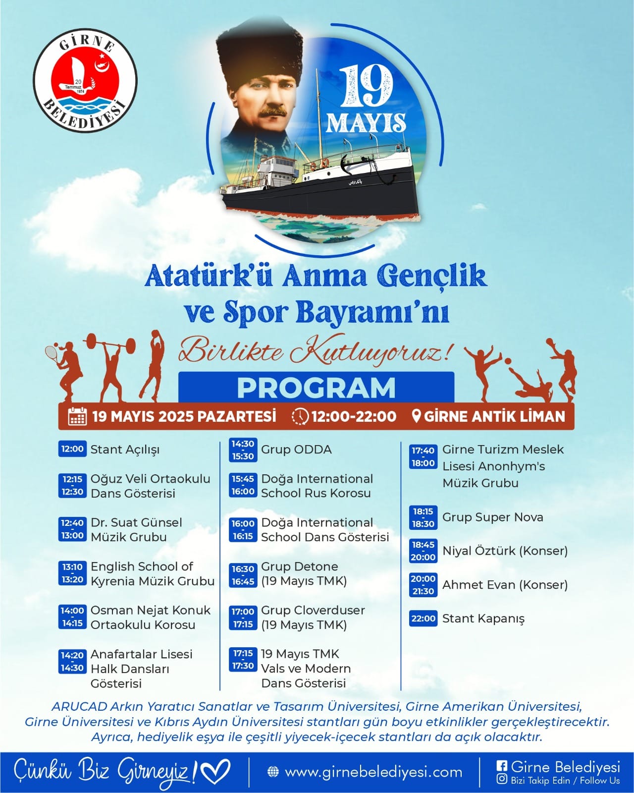 Girne Belediyesi’nden 19 Mayıs Atatürk’ü Anma, Gençlik ve Spor Bayramı’na özel etkinlik – BRTK