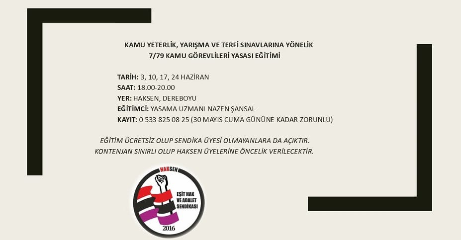 HAKSEN, Kamu Görevlileri Yasası eğitimi verecek – BRTK