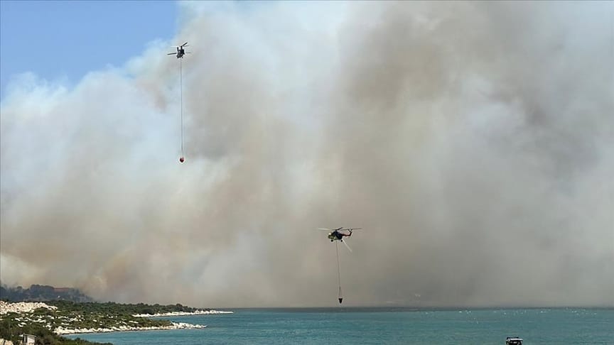 İzmir’de çıkan orman yangınına müdahale ediliyor – BRTK