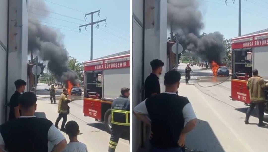 Seyir halindeki otomobil alev aldı – Son Dakika Türkiye Haberleri