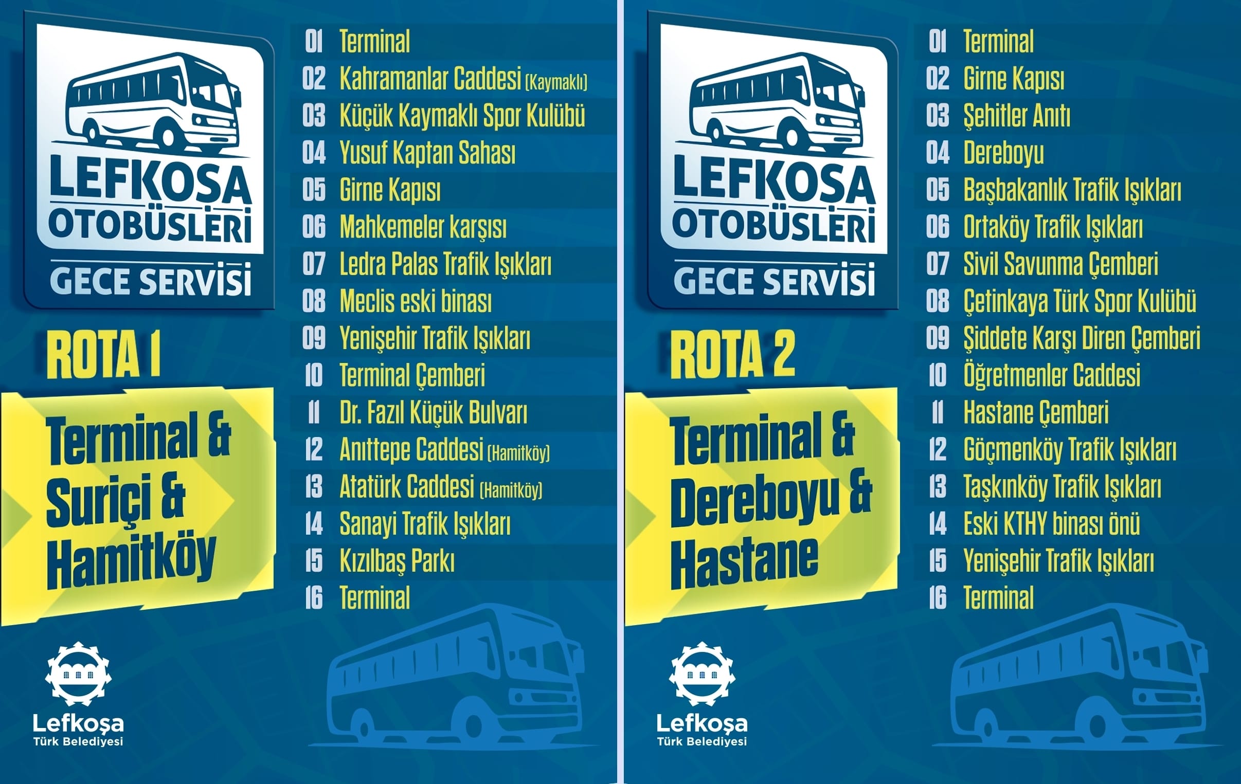 Lefkoşa otobüsleri gece servisi 1 Temmuz’da hizmet vermeye başlıyor – BRTK