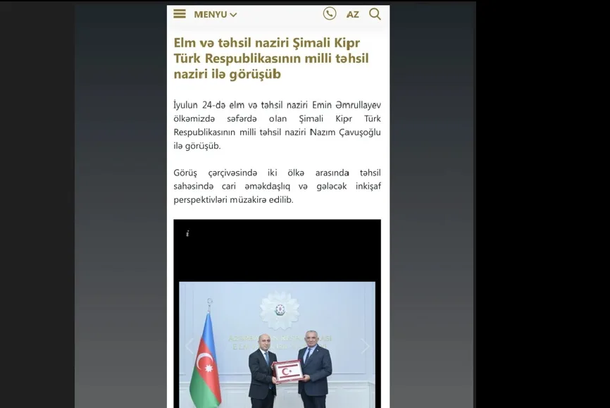 Bakan Çavuşoğlu’nun temasları Azerbaycan Eğitim Bakanlığı’nın resmi sitesinde yer aldı – BRTK