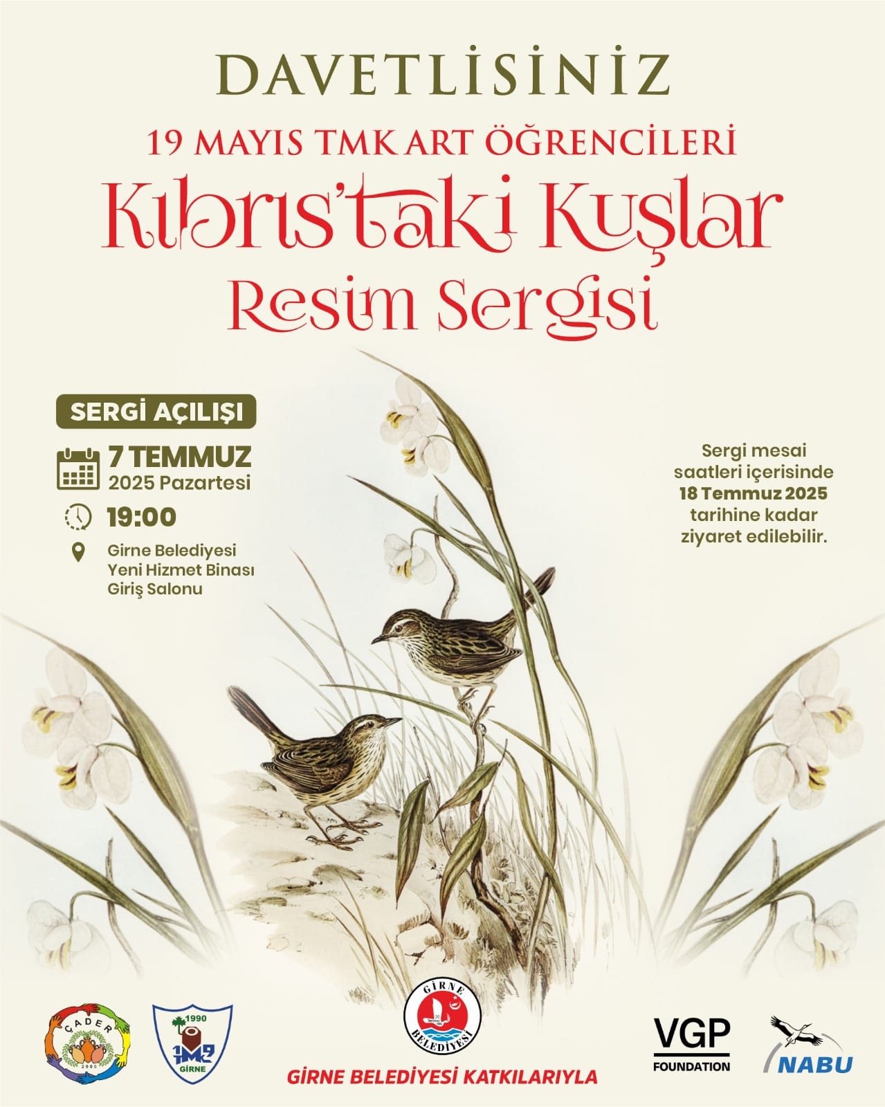 “Kıbrıs’taki Kuşlar” temalı resim sergisi pazartesi günü açılıyor – BRTK