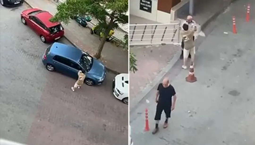 Kağıthane’de korku dolu anlar: Araçların aynalarını kırdı, güvenlik görevlisine saldırdı