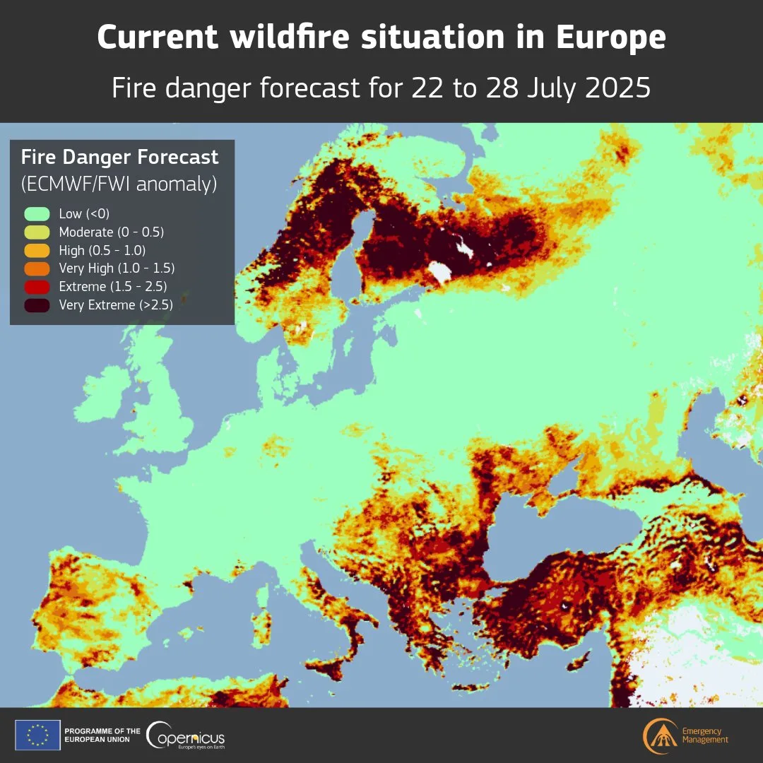 Akdeniz’de birçok ülke, yangın riskinde “çok aşırı” seviyede – BRTK