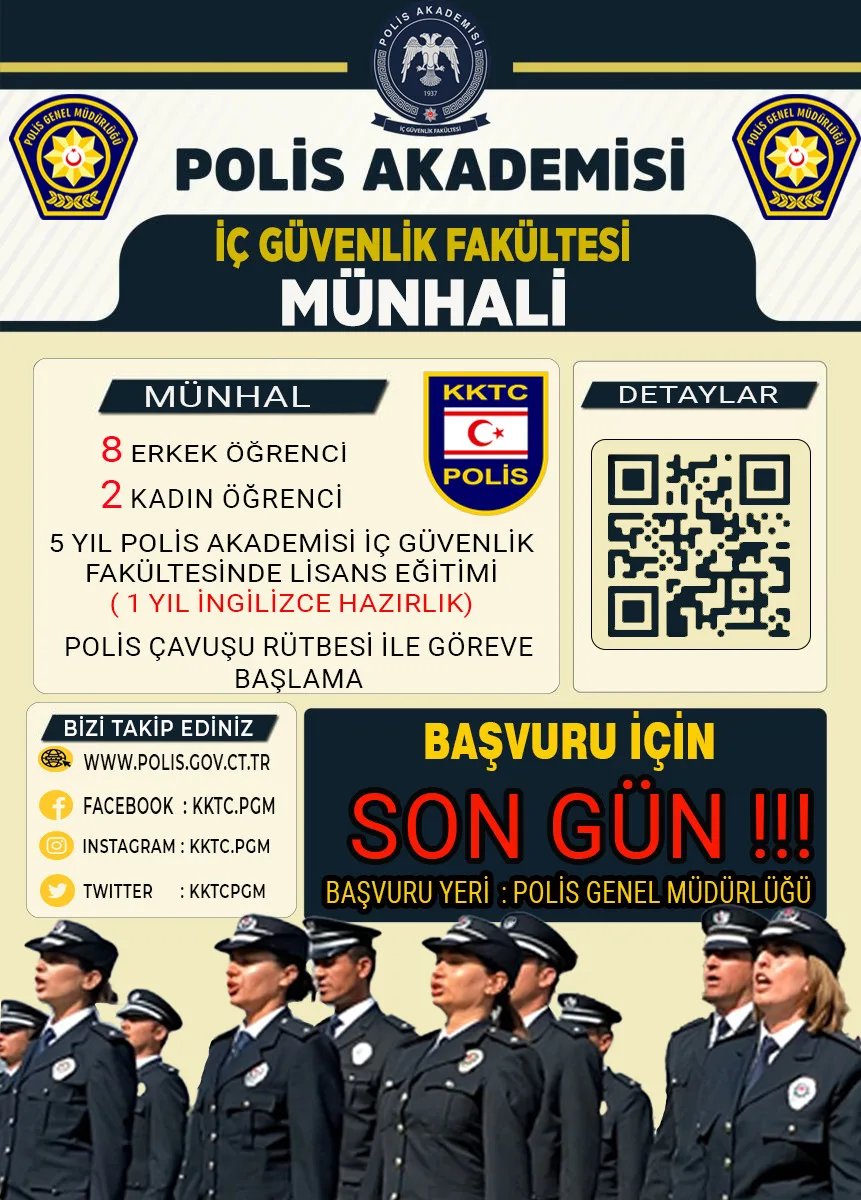 Polis Akademisi’ne KKTC’den alınacak 10 öğrenci için başvurular bugün bitiyor – BRTK